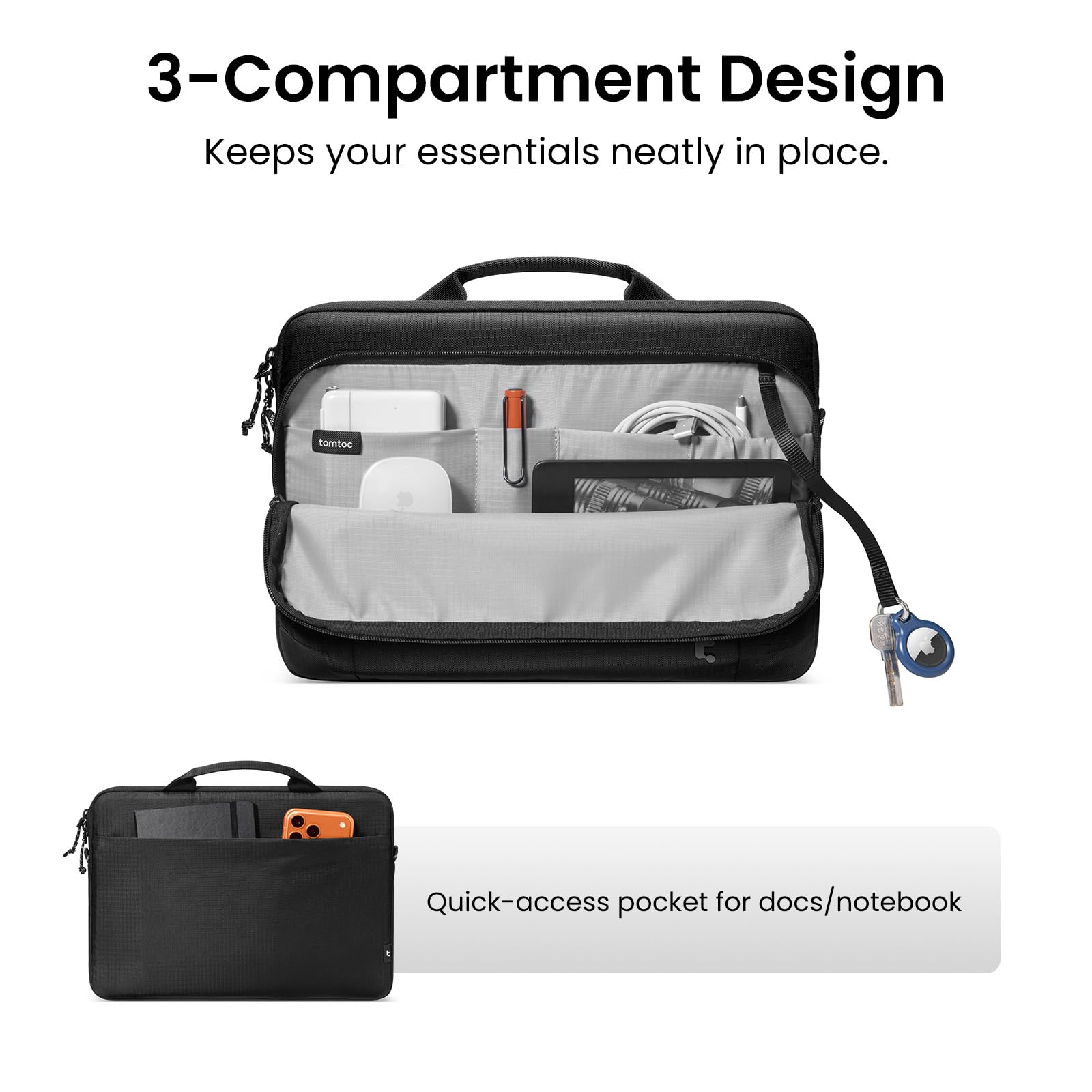 tomtoc 360° Protective Laptop Case for 13-inch MacBook Air M5/A3449 (2026), M4/A3240, M3/A3113, M2/A2681, M1/A2337, Water-Resistant Case with CornerArmor, Fits 13-inch MacBook Neo & Surface Pro/Laptop - Image 3