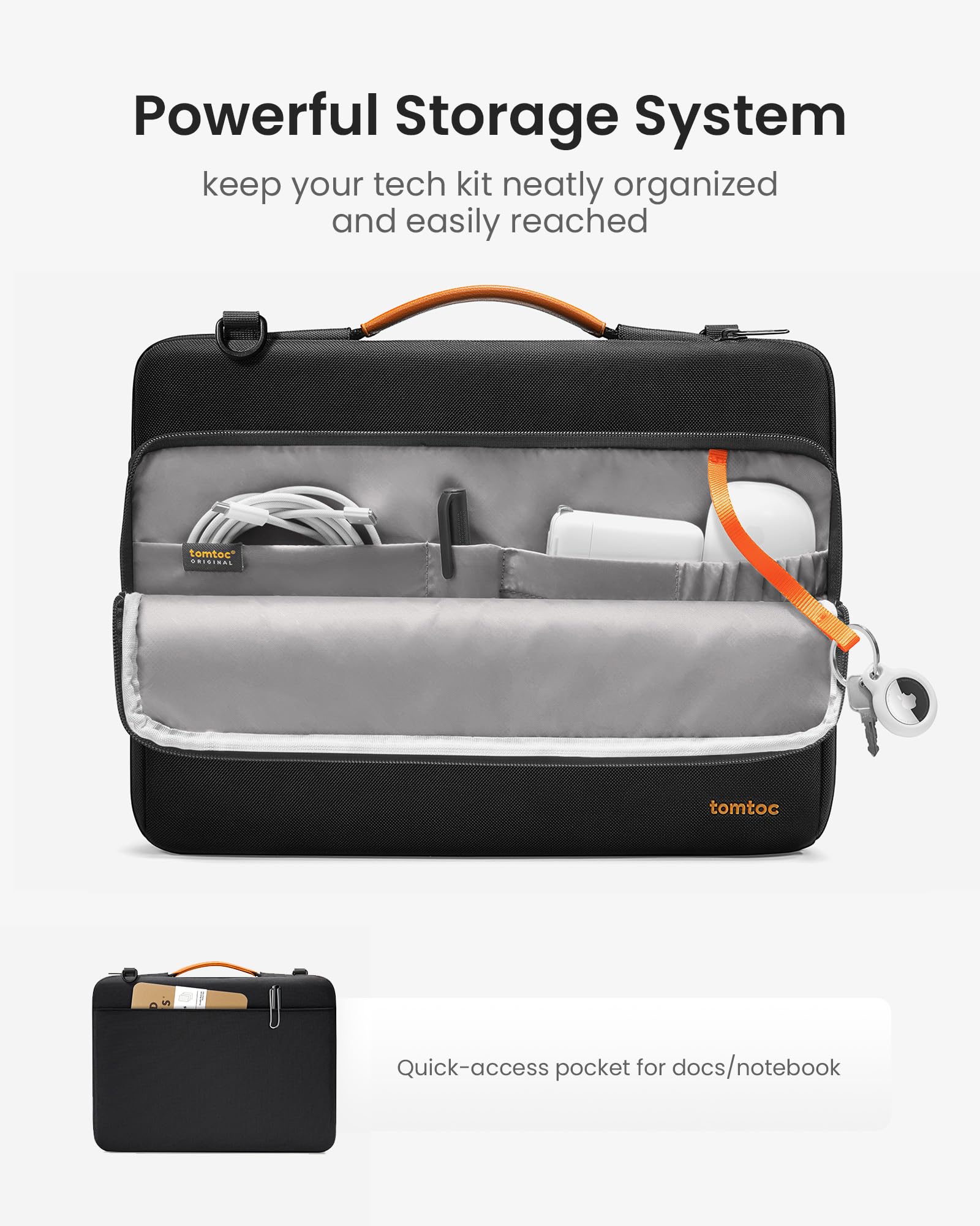 tomtoc 360 Protective Laptop Shoulder Bag for 15-inch 2026 MacBook Air M5 A3448, M4/M3/M2 A3241 A3114 A2941, 15" Dell XPS & Microsoft Surface Laptop 7/6/5, Water-Resistant Laptop Accessory Sleeve Case - Image 4