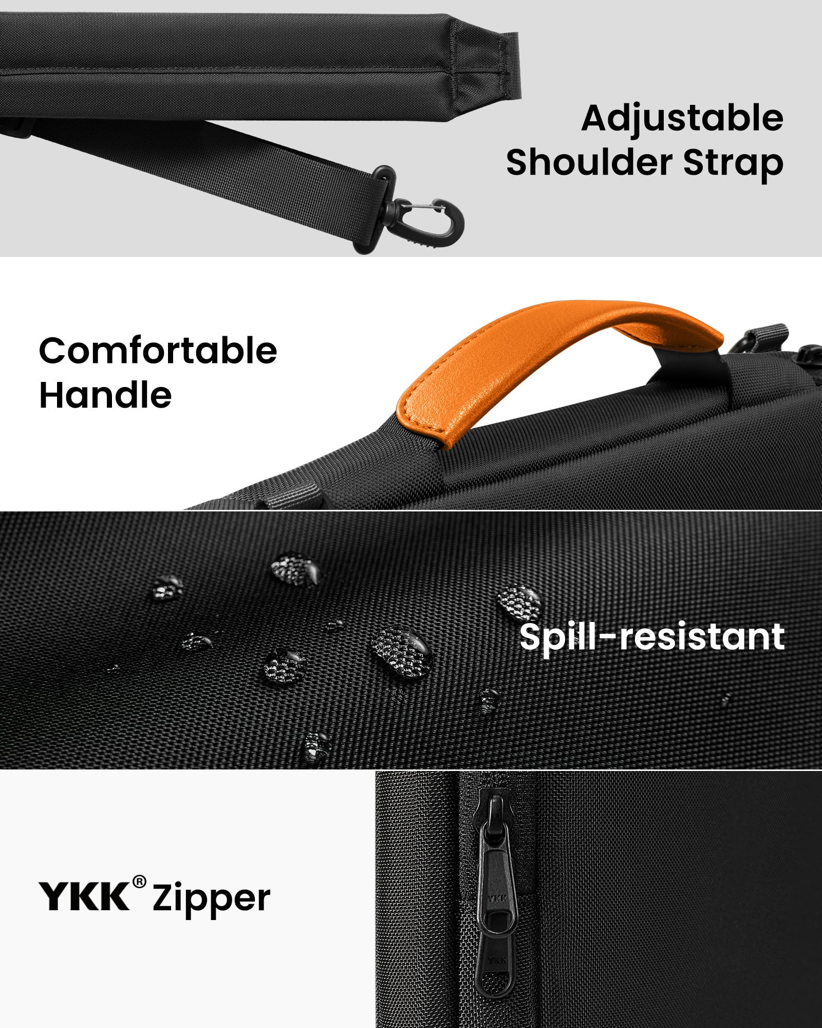 tomtoc 360 Protective Laptop Shoulder Bag for 15-inch 2026 MacBook Air M5 A3448, M4/M3/M2 A3241 A3114 A2941, 15" Dell XPS & Microsoft Surface Laptop 7/6/5, Water-Resistant Laptop Accessory Sleeve Case - Image 9