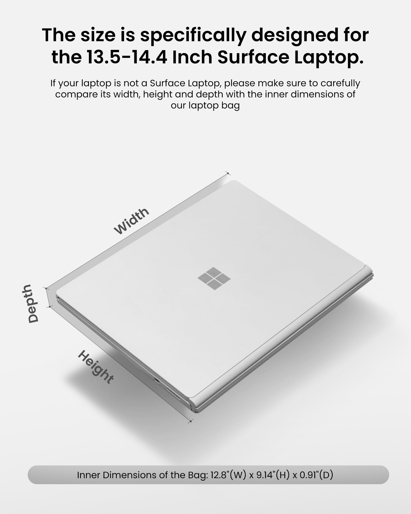 tomtoc 360° Protective Laptop Sleeve for 13.5-14.4 Inch Surface Laptop Studio/6/5/4/3, Surface Book, Water-Resistant Computer Case for Acer Aspire/Swift 14, ASUS Vivobook/Zenbook 14, Jumper EZbook X3 - Image 9