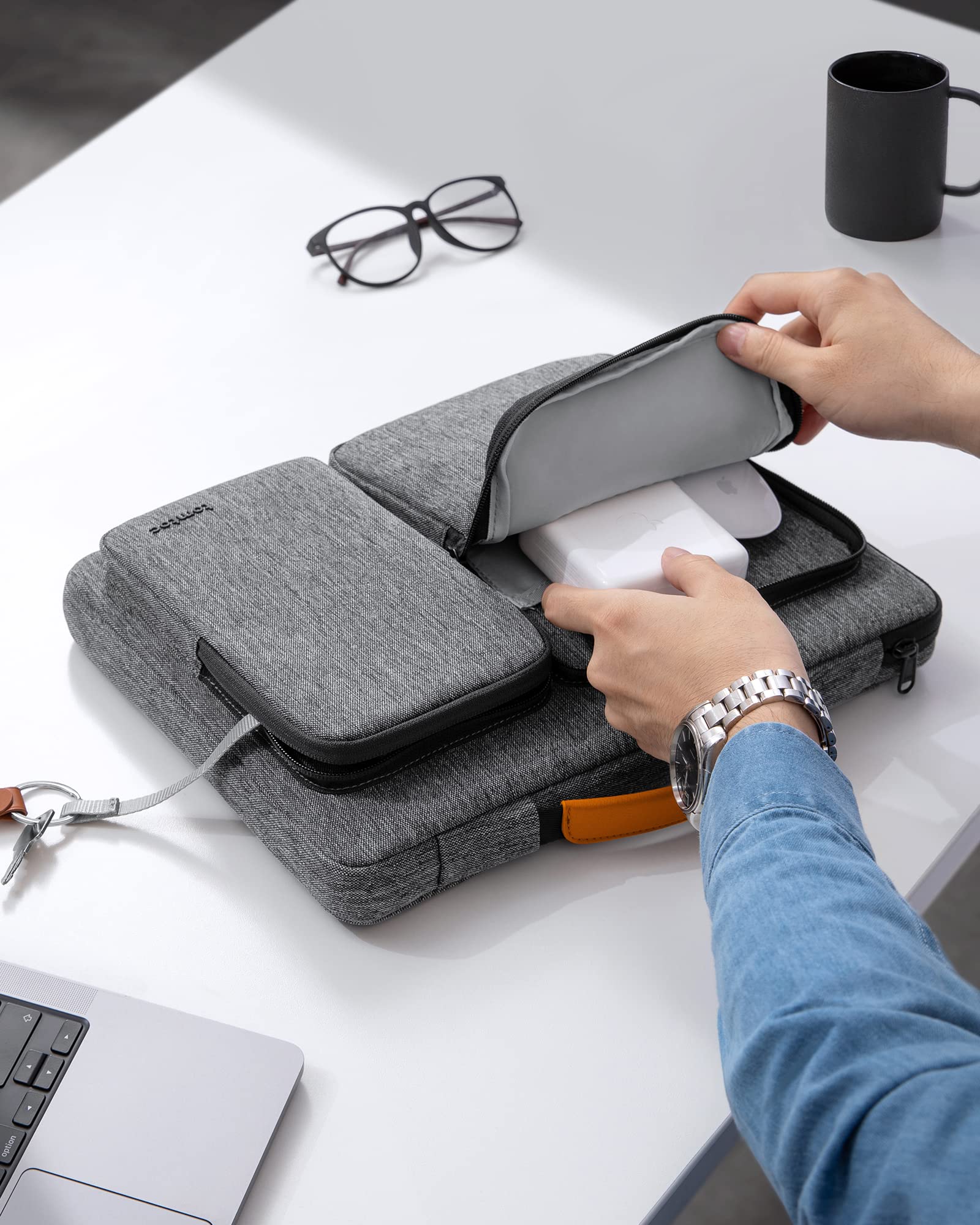 tomtoc 360 Protective Laptop Sleeve for 15-inch 2026 New MacBook Air M5/A3448, M4/A3241, M3/A3114, M2/A2941, 15 Inch Surface Laptop 7/6/5, Dell XPS 15 Plus, Water-Resistant Accessory Bag Case - Image 9