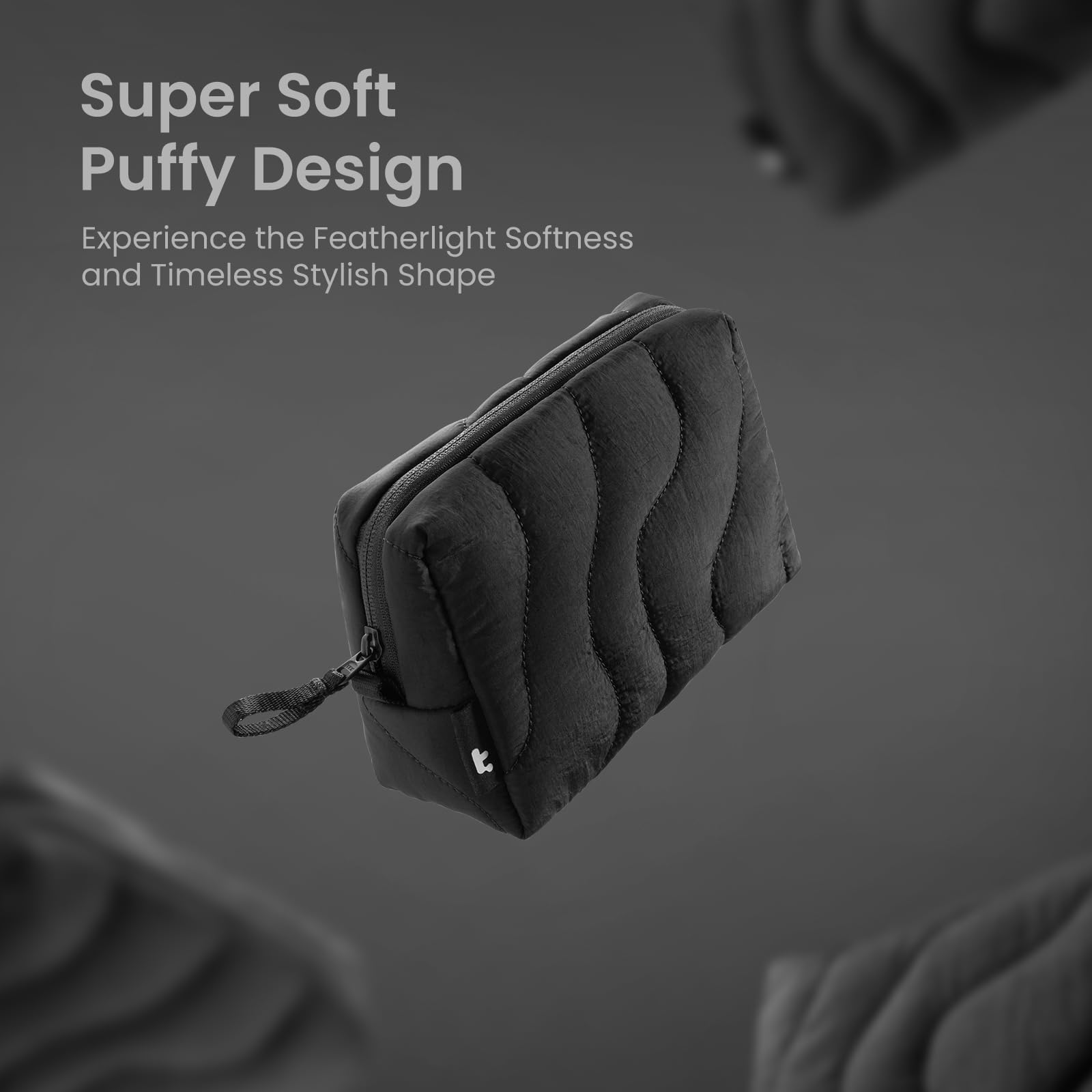 tomtoc Electronics Organizer Travel Case, Soft Puffy Organizer Bag Birthday Christmas Gifts Travel Essentials for Women Girls, Portable Accessory Tech Pouch Storage for Charger, Cord, Cable, Phone - Image 8