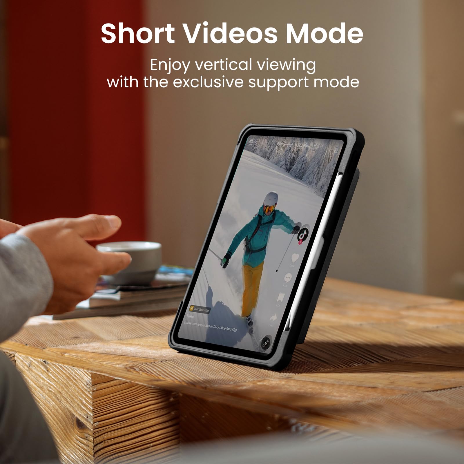 tomtoc Inspire-Pivot Panel Case for iPad Pro 11 Inch (M5/M4) 2025, Pivot Design Provides Stable Stand Functionality and Effortless Use, Vertical Case with Apple Pencil Holder - Image 6