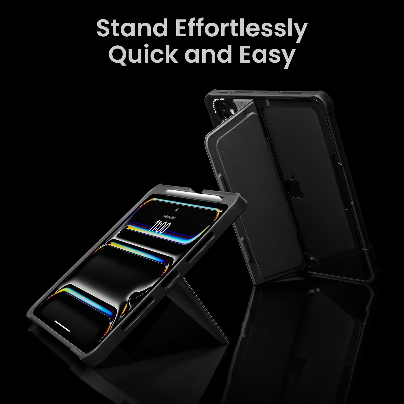 tomtoc Inspire-Pivot Panel Case for iPad Pro 11 Inch (M5/M4) 2025, Pivot Design Provides Stable Stand Functionality and Effortless Use, Vertical Case with Apple Pencil Holder - Image 9