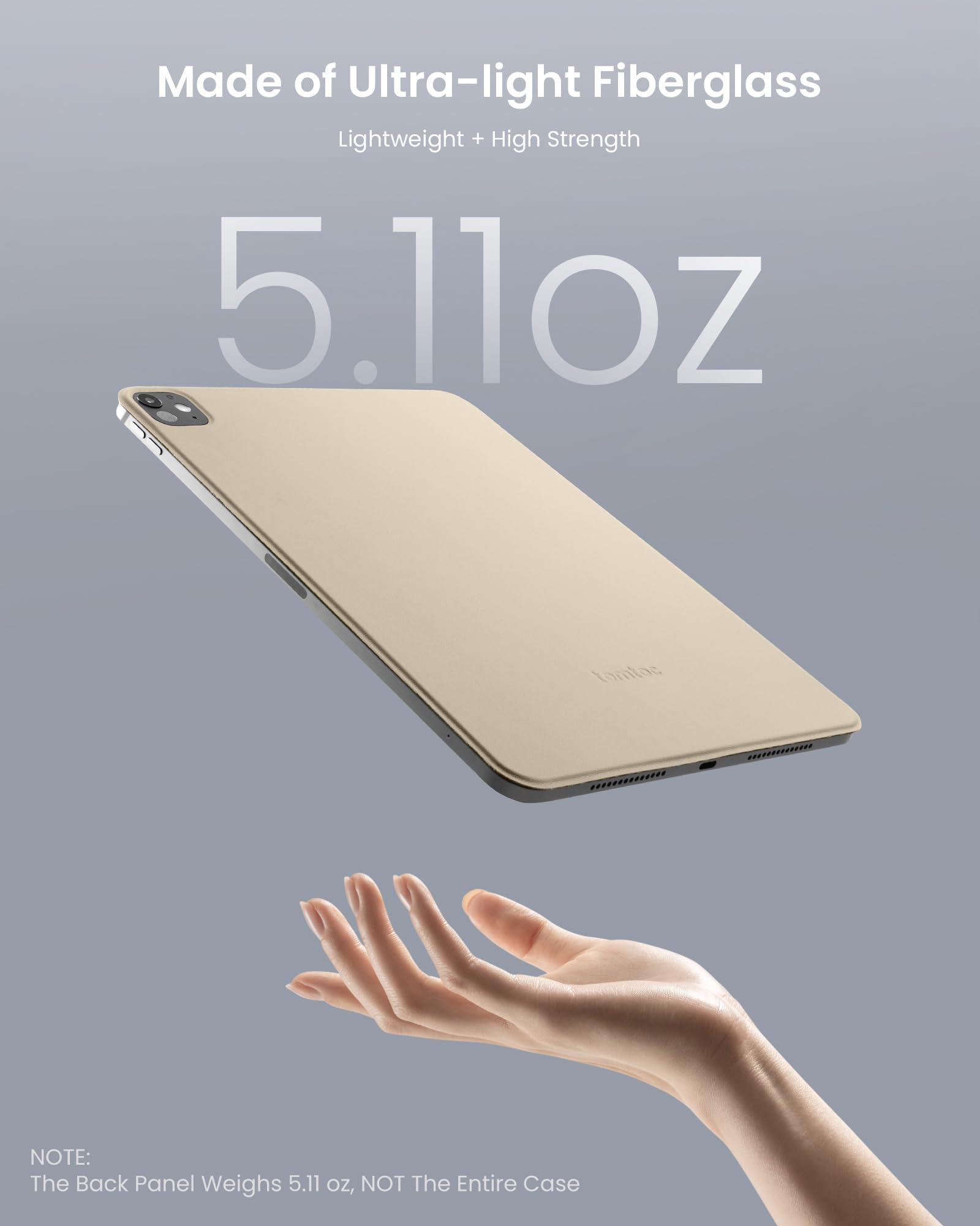 tomtoc iPad Pro Detachable Folio Case for 2024 13 Inch iPad Pro M4, Separable Slim Protective Panel & 4-Modes with Ultra-Light Fiberglass Material, Support Apple Pencil Pro & Auto Wake/Sleep - Image 4