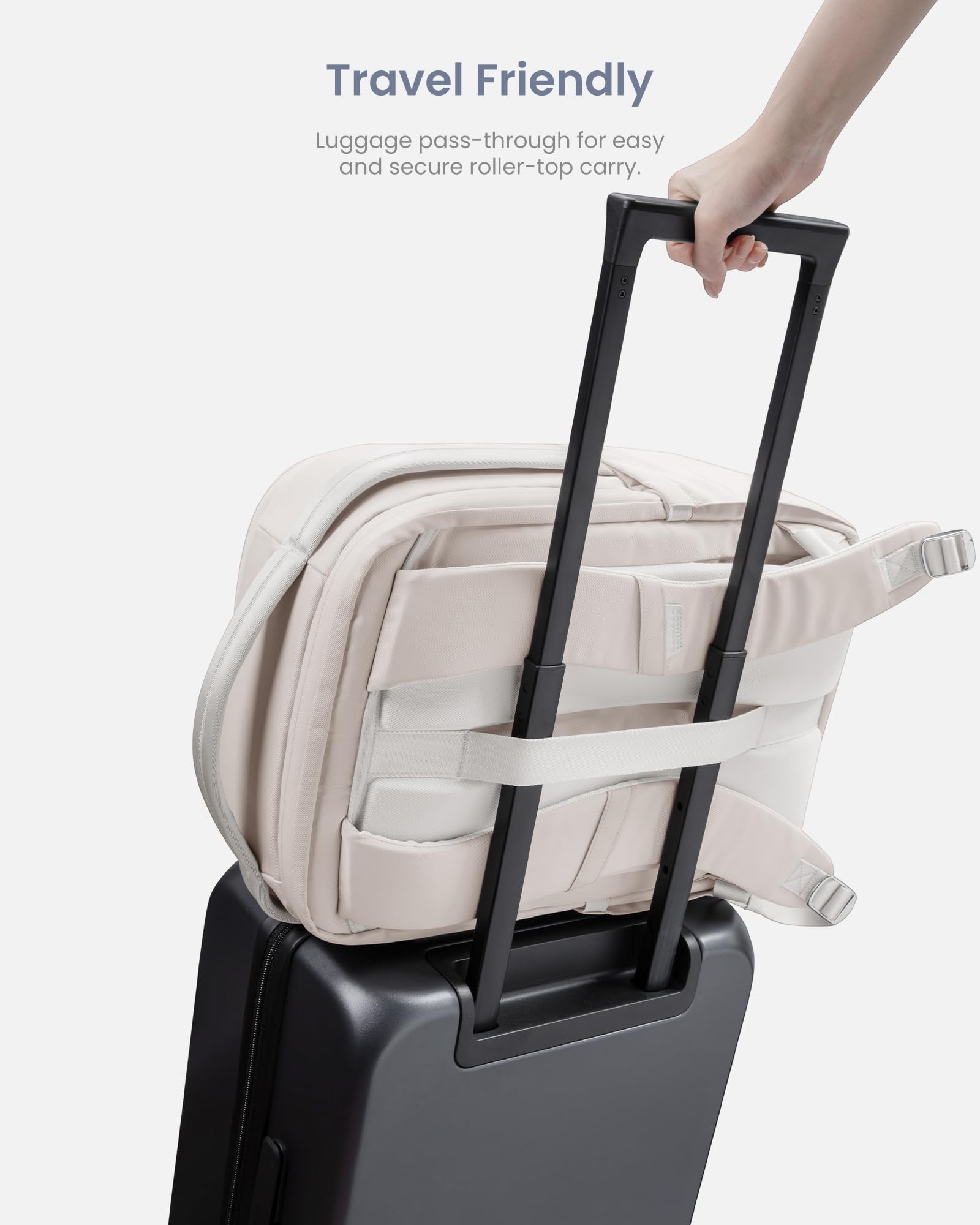 tomtoc Laptop Backpack 20L Techpack Workpack Designed for Business Professional Commuter, City EDC Backpack Daypack for 15.6-inch Laptop, White - Image 5