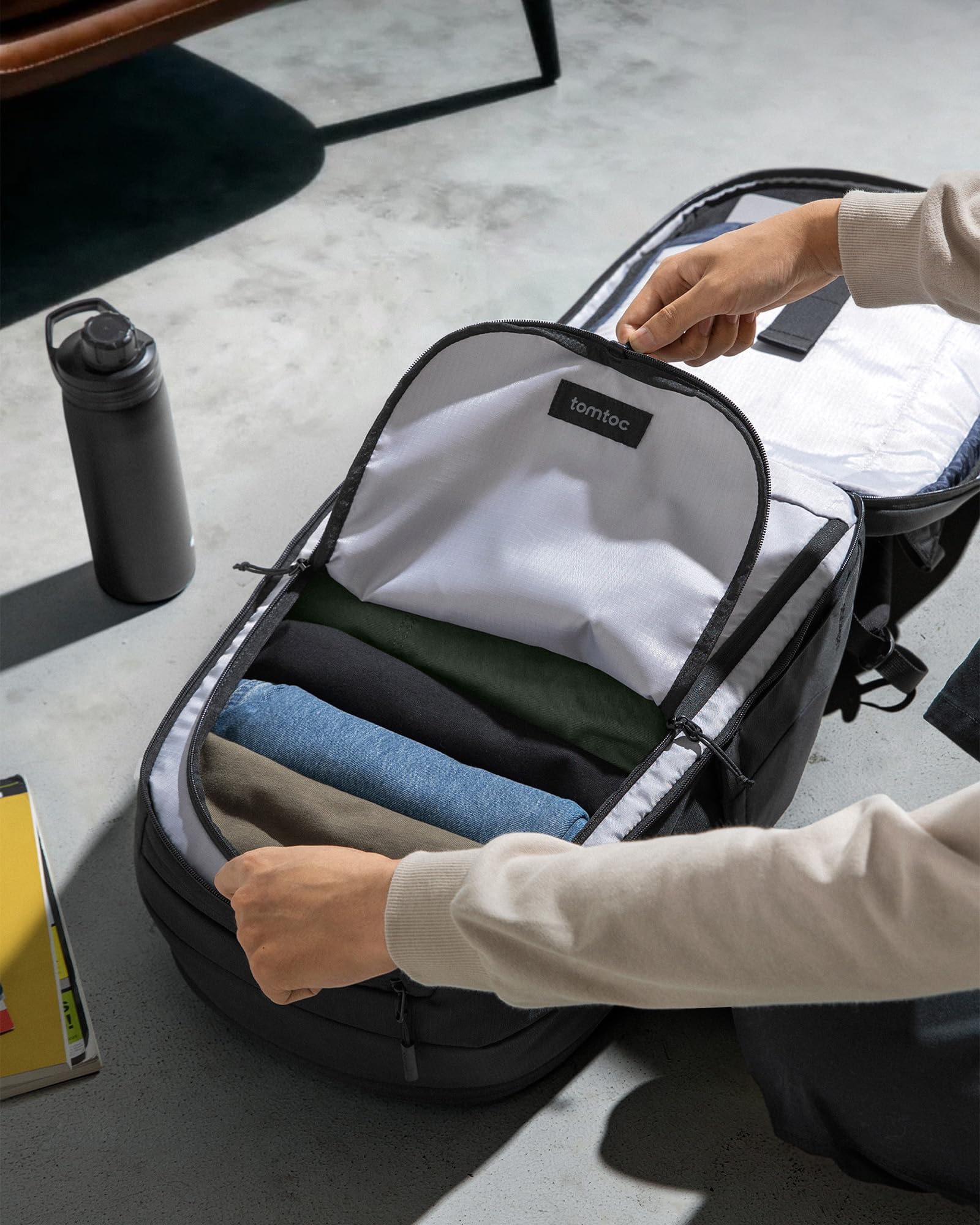 tomtoc Laptop Backpack 32L, Large Business Work Bag Fits 15.6-16 Inch Laptop, Water-Resistant Durable Computer Travel Backpack for Business Trip, Weekend Getaway - Image 8