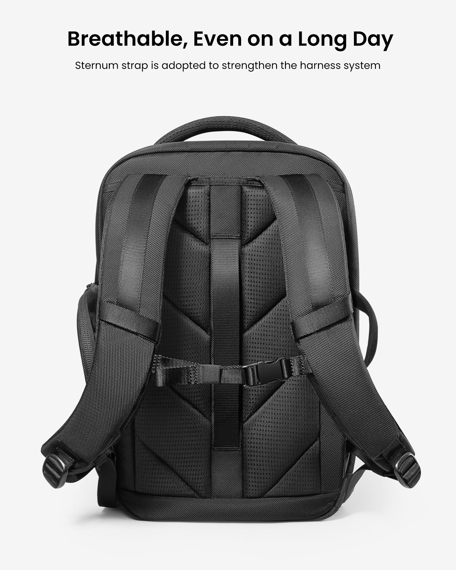 tomtoc Laptop Backpack X-Pac Techpack Designed for Business Professional Commuter, City Compact Backpack for 16-inch MacBook Pro, Black - Image 6