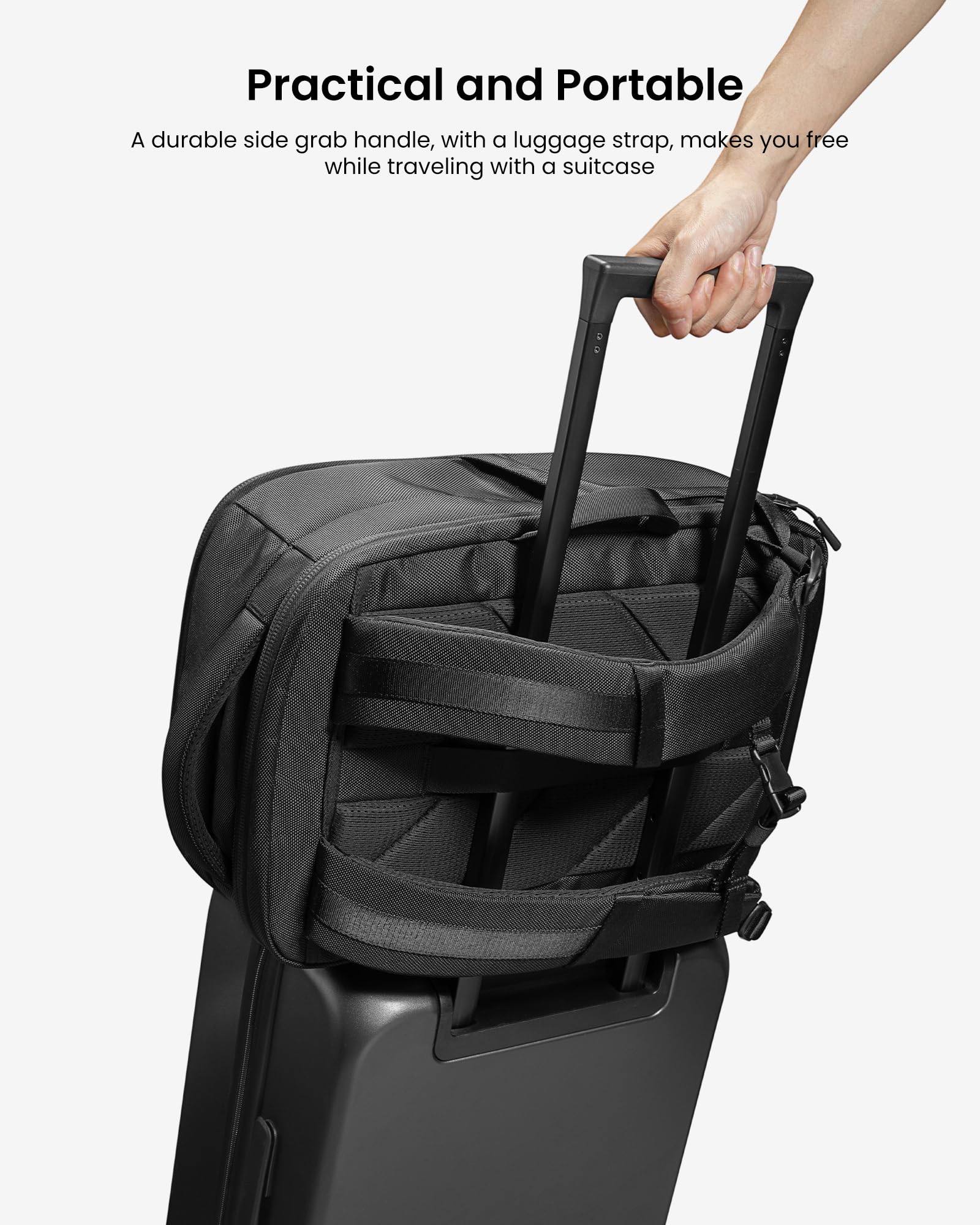 tomtoc Laptop Backpack X-Pac Techpack Designed for Business Professional Commuter, City Compact Backpack for 16-inch MacBook Pro, Black - Image 8