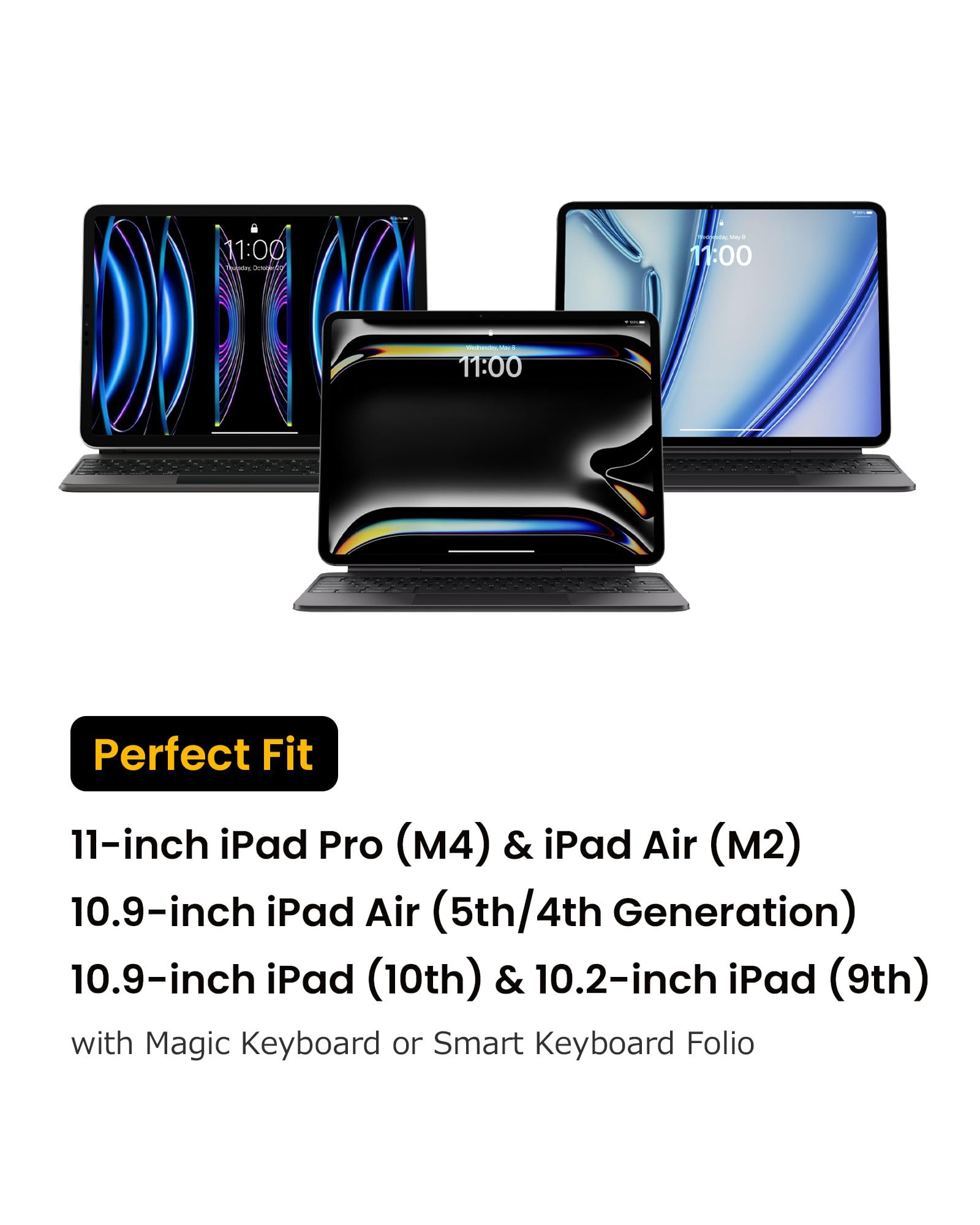 tomtoc Portfolio Case for 2026 11 Inch iPad Air M4, M3&M2, Pro M5, iPad (A16) Carrying Storage Sleeve Bag with Accessories Compartment - Image 7