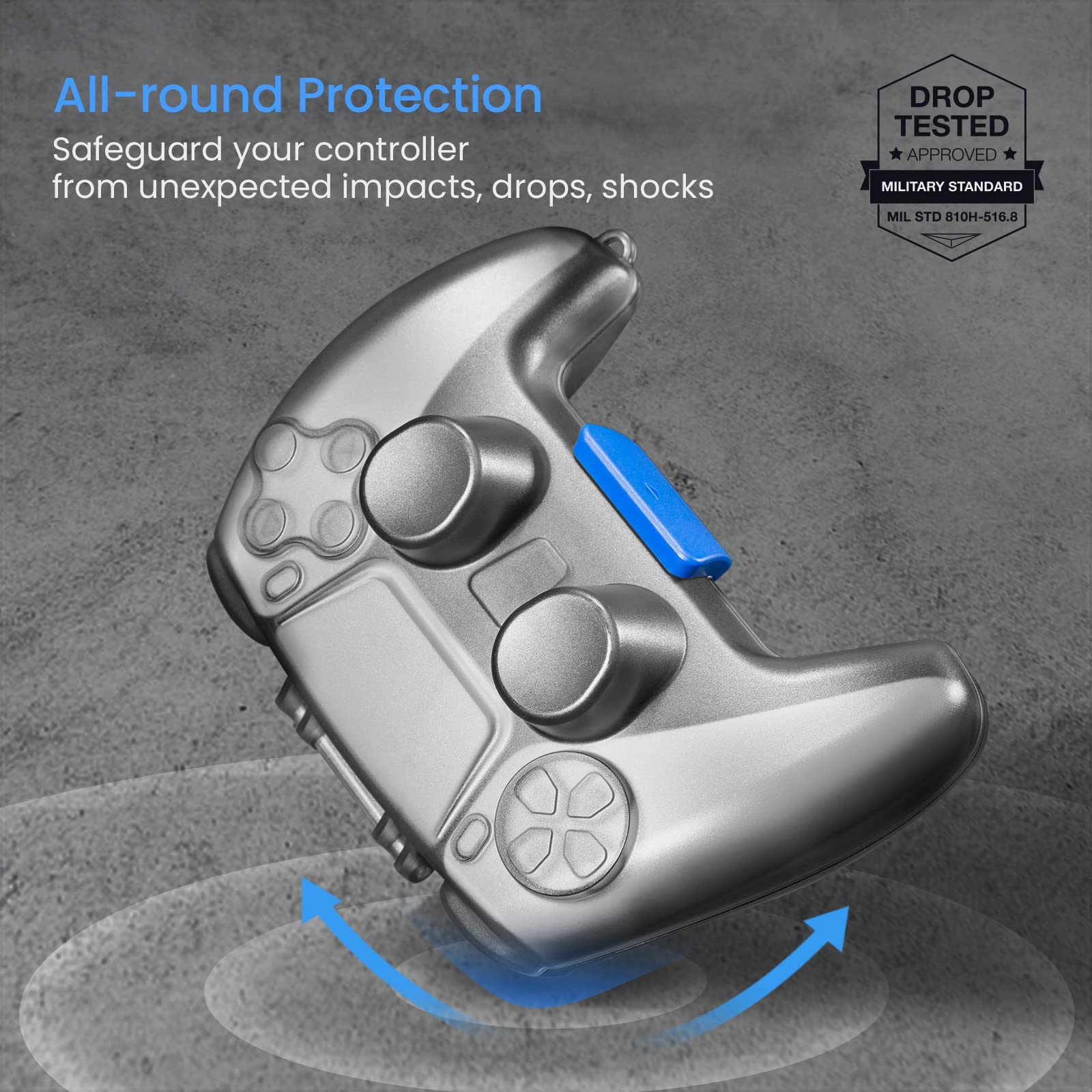 tomtoc Protective Case for PS5/PS5 Pro Controller, Hard Shell Joystick Protector for Playstation 5 DualSense Wireless Remote, Shock-Proof, Dust-Resistant, Anti-scratch, Protective Cover - Image 3