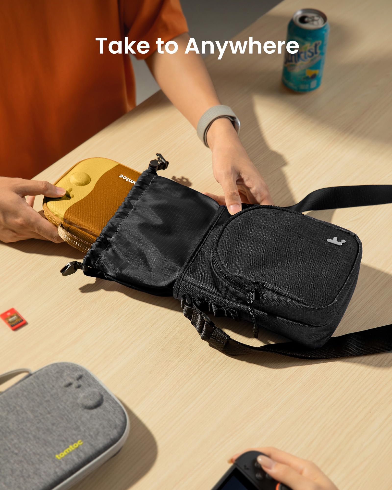 tomtoc Sling Crossbody Bag for Nintendo Switch 2/ Switch OLED Slim Case, Protective Travel Chest Carrying Gaming Pouch - Image 7
