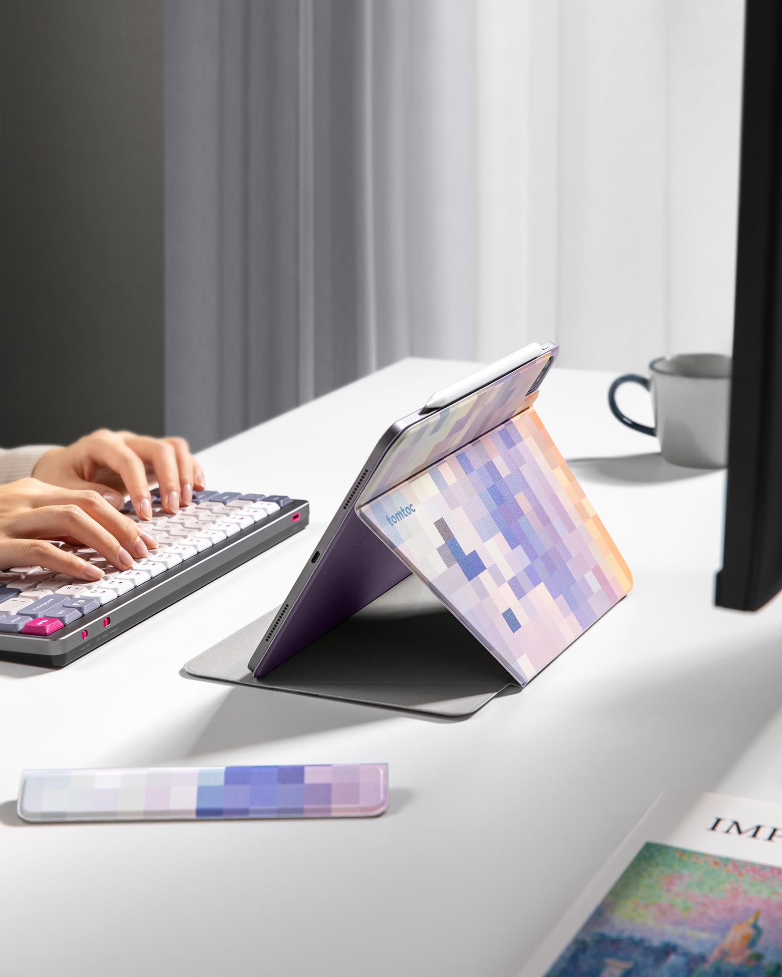 tomtoc Smart Folio Vertical Case for iPad Pro 6th/5th/4th/3rd Gen 2022-2018, 3-Layer, Separable, Slim Protective Magnetic Stand Cover with 4 Using Modes, Apple Pencil Protective Flap - Image 6