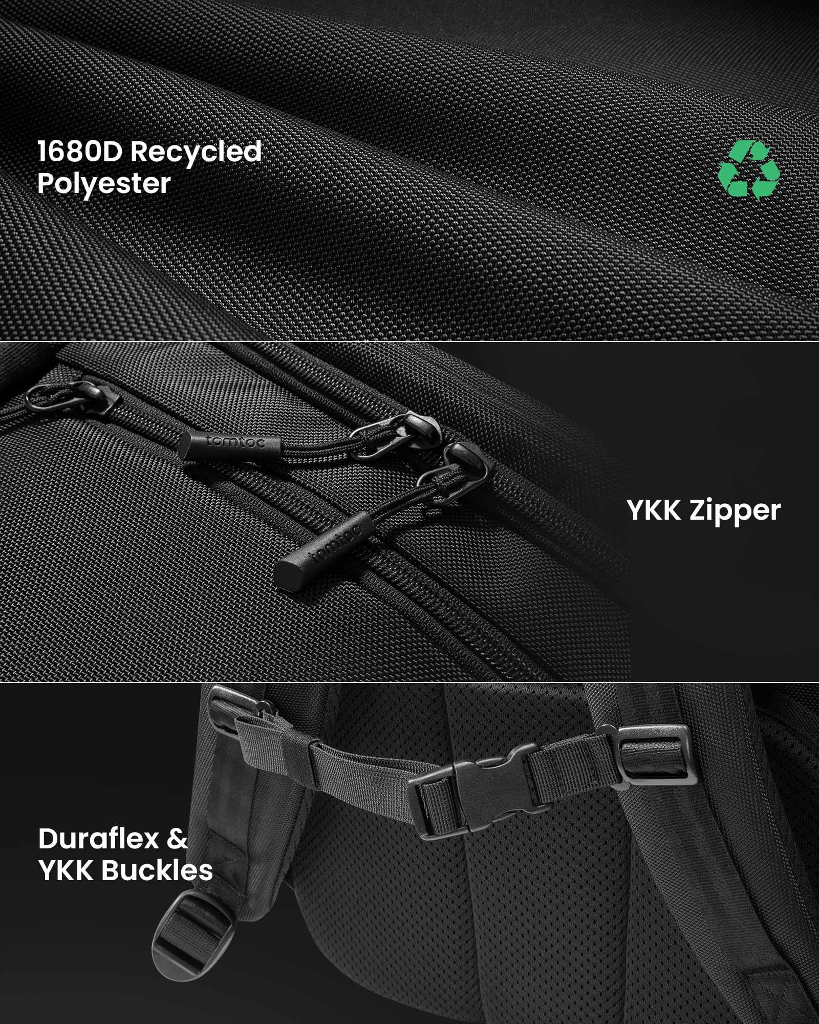 tomtoc Travel Backpack 38L, TSA Friendly Flight Approved Carry-on Luggage Water-resistant Lightweight Business Rucksack, Durable Large Computer Bag Daypack Fits 17.3 Inch Laptop - Image 9